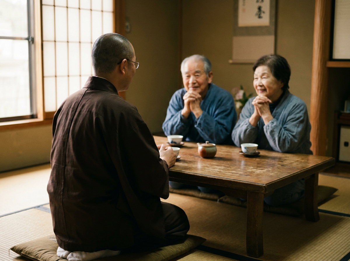 ご家族と僧侶の相談風景